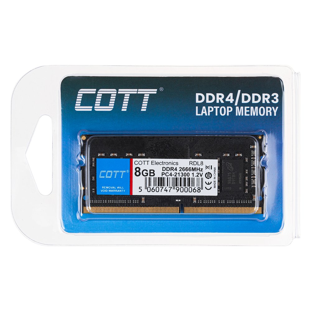 COTT® 8GB RAM - DDR4, 2666MHz Clock Speed (RDL8SO) – COTT® Memory