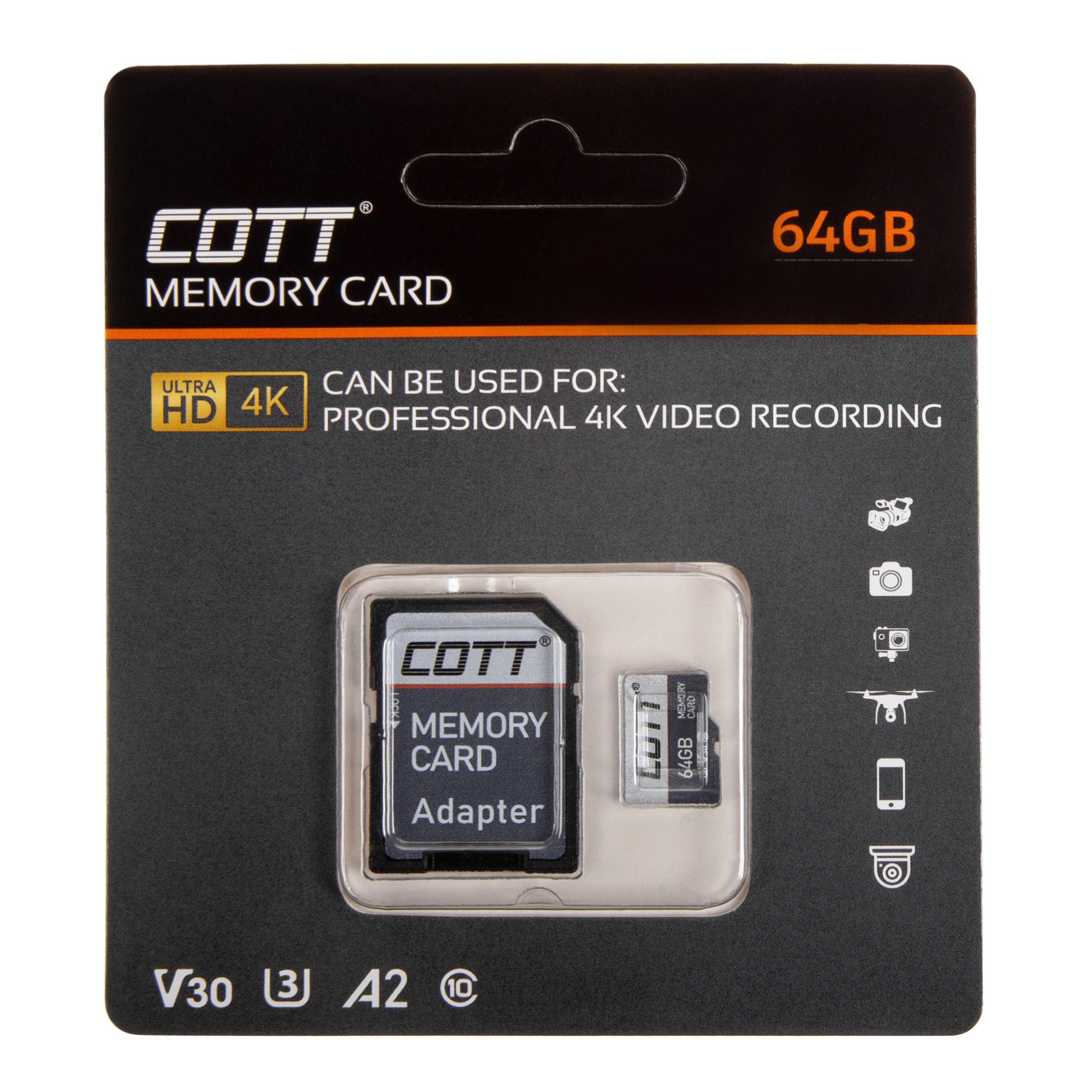 Tarjeta MicroSD 64 GB Clase 10 + adaptador, Q-Connect