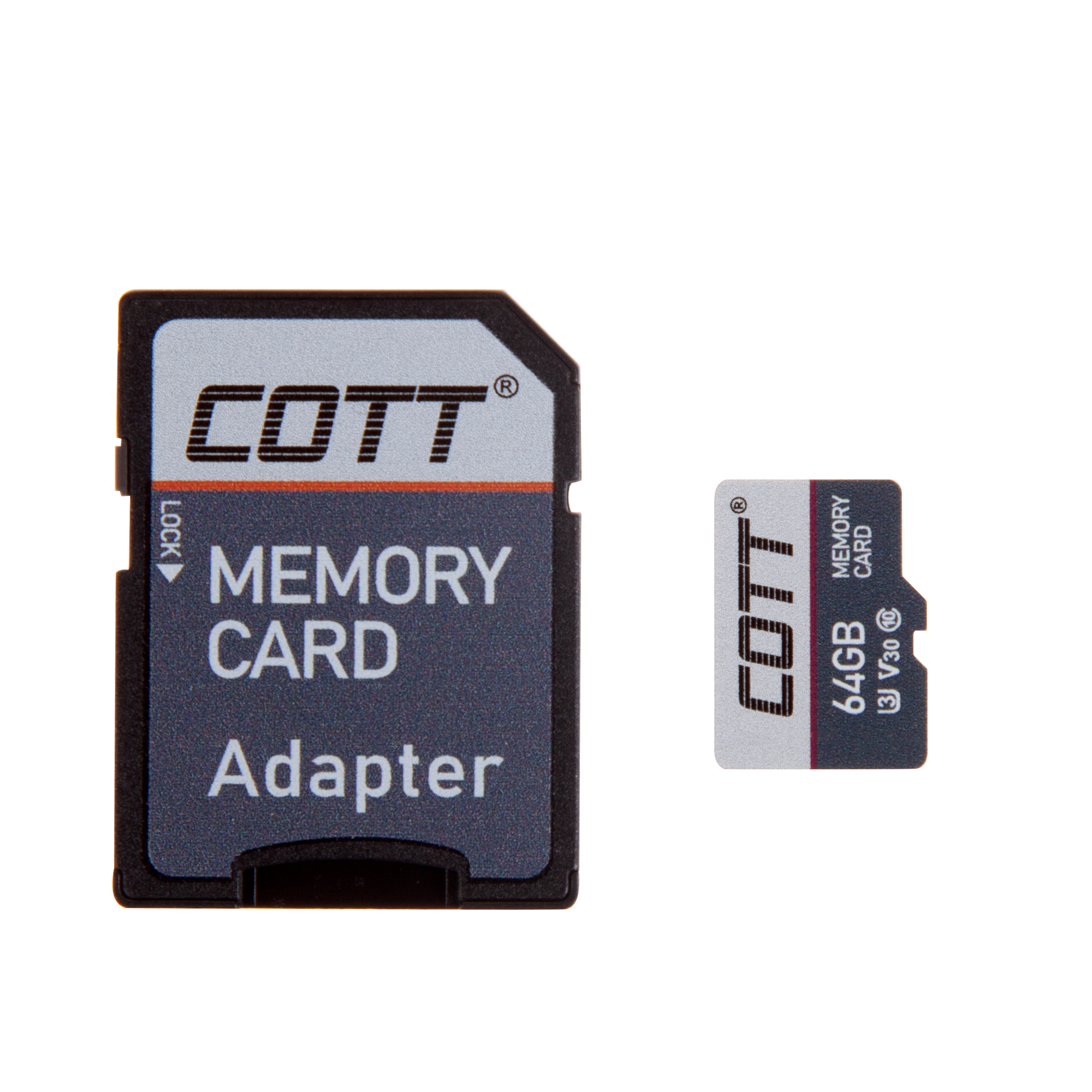 COTT® 64GB Micro SD Card with Adapter (CSDC64V30) – COTT® Memory
