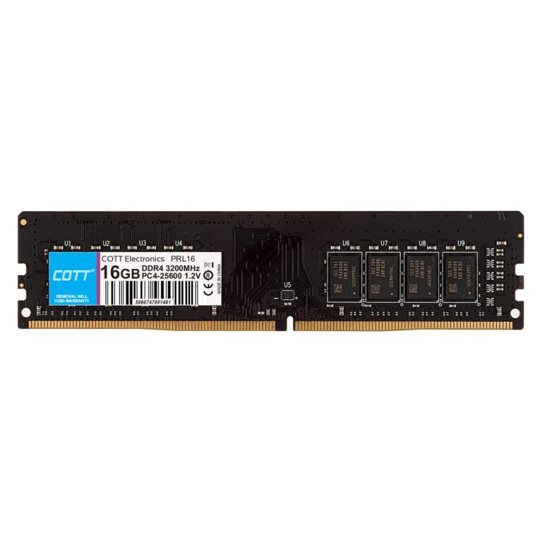 COTT® 16GB RAM – DDR4, 3200MHz Clock Speed (PRL16) – COTT® Memory